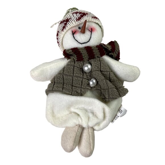 Lot 3 Large Plush Snowman Angel Christmas Ornaments Vintage 90s Lightweight u - Picture 3 of 5